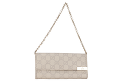 GUCCI 269541 493075 WOC WHITE GUCCISSIMA LEATHER GOLD HARDWARE WITH CHAIN STRAP AND DUST COVER