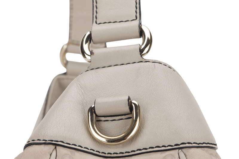 GUCCI 322226 002123 EMILY HOBO WHITE GUCCISSIMA LEATHER GOLD HARDWARE WITH CHAIN STRAP