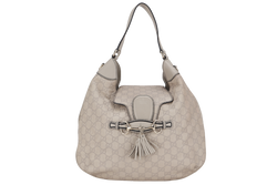 GUCCI 322226 002123 EMILY HOBO WHITE GUCCISSIMA LEATHER GOLD HARDWARE WITH CHAIN STRAP