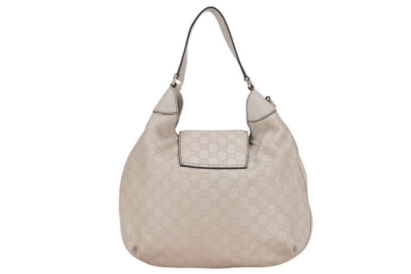 GUCCI 322226 002123 EMILY HOBO WHITE GUCCISSIMA LEATHER GOLD HARDWARE WITH CHAIN STRAP