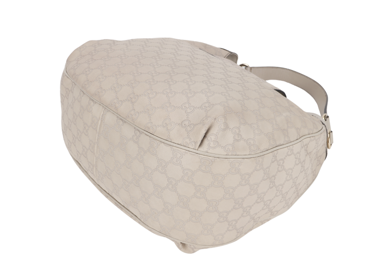 GUCCI 322226 002123 EMILY HOBO WHITE GUCCISSIMA LEATHER GOLD HARDWARE WITH CHAIN STRAP