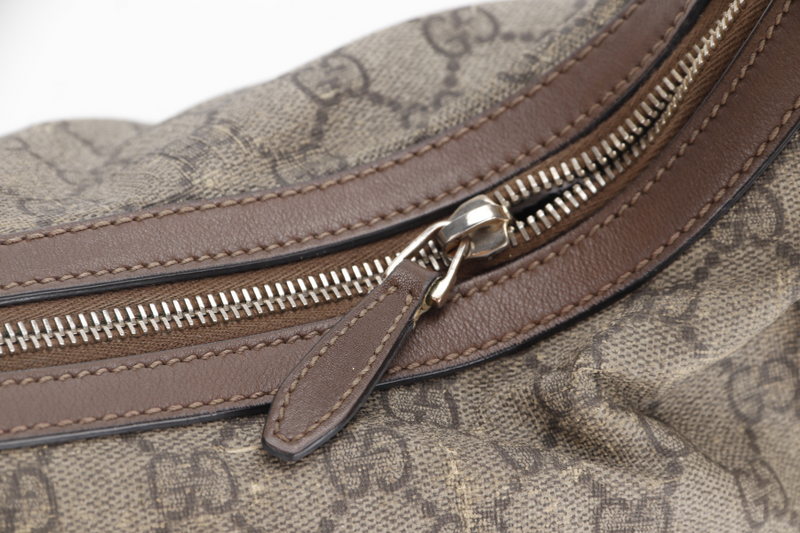 GUCCI HOBO SHOULDER BAG (309618 002123) BROWN GG CANVAS GOLD HARDWARE WITH DUST COVER