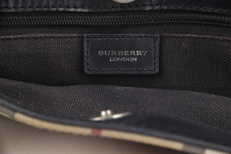 BURBERRY NOVA CHECK TOTE PVC LEATHER BLACK WITH DUST COVER