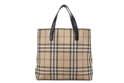 BURBERRY NOVA CHECK TOTE PVC LEATHER BLACK WITH DUST COVER