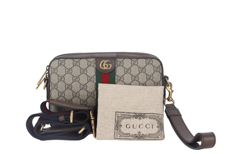 GUCCI GG OPHIDIA SUPREME CROSSBODY CANVAS (699439 527066) GOLD HARDWARE WITH DUST COVER AND BOX