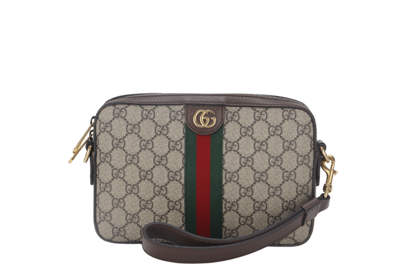 GUCCI GG OPHIDIA SUPREME CROSSBODY CANVAS (699439 527066) GOLD HARDWARE WITH DUST COVER AND BOX