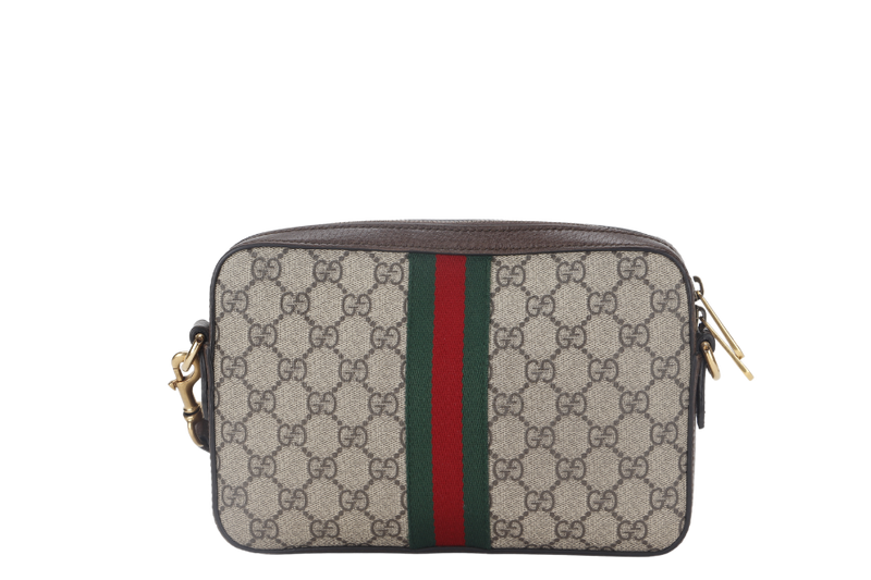 GUCCI GG OPHIDIA SUPREME CROSSBODY CANVAS (699439 527066) GOLD HARDWARE WITH DUST COVER AND BOX