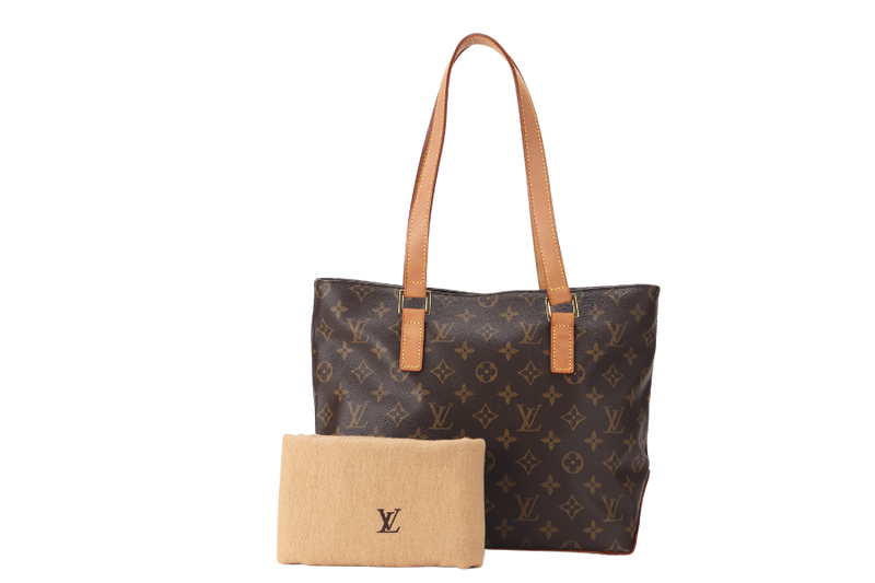 LOUIS VUITTON CABAS PIANO (M51148) MONOGRAM CANVAS TOTE BAG GOLD HARDWARE WITH DUST COVER