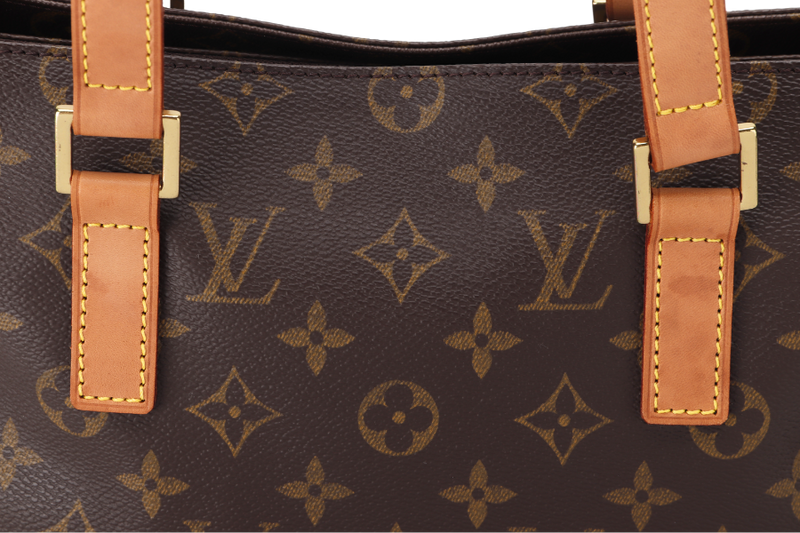 LOUIS VUITTON CABAS PIANO (M51148) MONOGRAM CANVAS TOTE BAG GOLD HARDWARE WITH DUST COVER