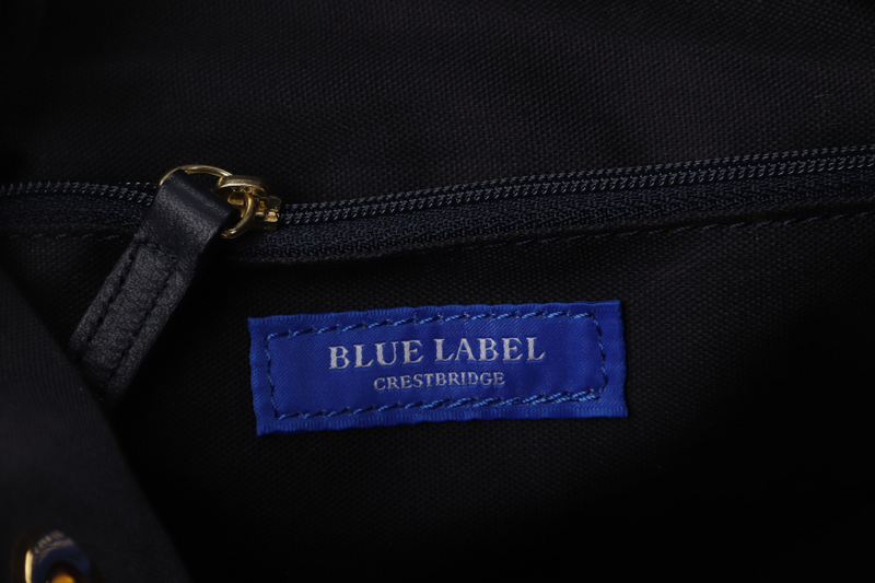 BURBERRY BLUE LABEL CRESTBRIDGE MEDIUM CANVAS BUCKET BAG GOLD HARDWARE WITH DUST COVER