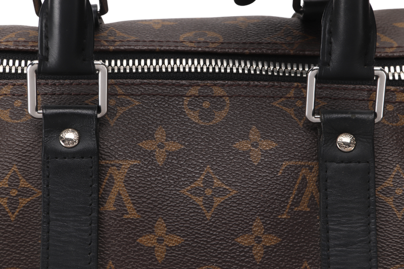 LOUIS VUITTON KEEPALL BANDOULIERE 45 (M56711) MONOGRAM MACASSAR SILVER HARDWARE (NO STRAP) WITH DUST COVER