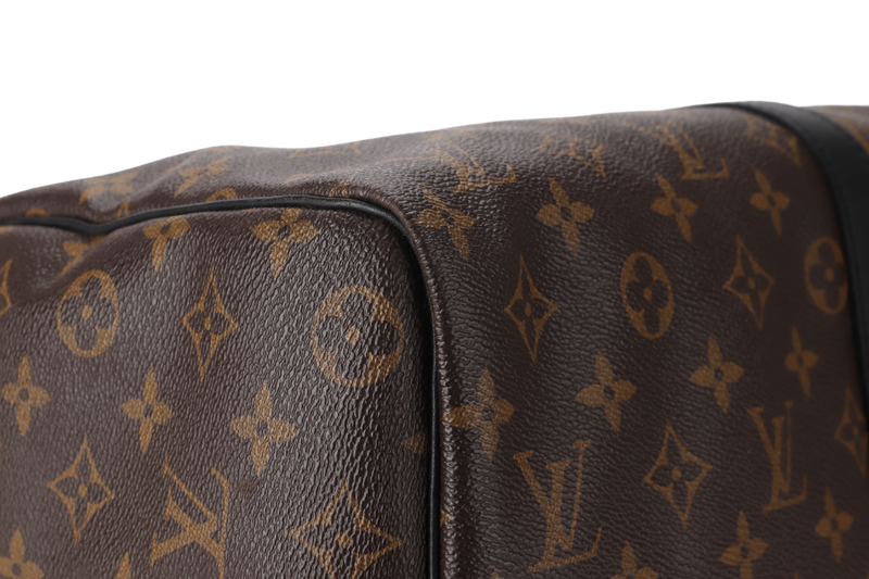 LOUIS VUITTON KEEPALL BANDOULIERE 45 (M56711) MONOGRAM MACASSAR SILVER HARDWARE (NO STRAP) WITH DUST COVER