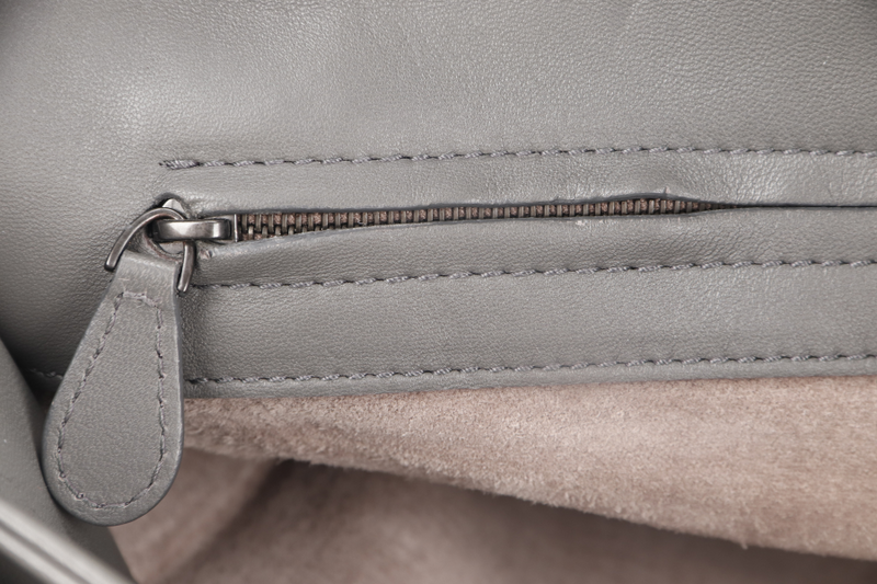 BOTTEGA VENETA MILANO TOTE INTRECCIATO GREY NAPPA LEATHER GOLD HARDWARE (B02282250N) WITH MIRROR AND DUST COVER