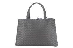 BOTTEGA VENETA MILANO TOTE INTRECCIATO GREY NAPPA LEATHER GOLD HARDWARE (B02282250N) WITH MIRROR AND DUST COVER