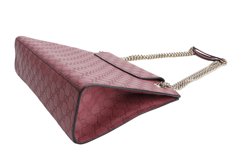 GUCCI EMILY CHAIN SHOULDER BAG (295403 525040 ) LARGE PINK GUCCISSIMA GOLD HARDWARE WITH DUST COVER