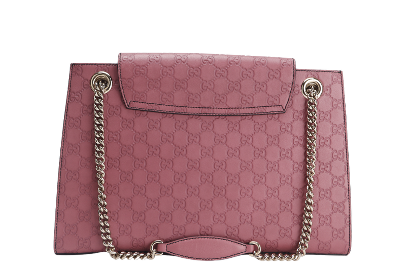 GUCCI EMILY CHAIN SHOULDER BAG (295403 525040 ) LARGE PINK GUCCISSIMA GOLD HARDWARE WITH DUST COVER