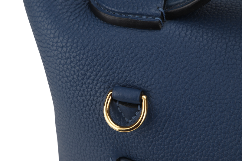 HERMES 24-24 29CM DEEP BLUE TAURILLON MAURICE VEAU SWIFT LEATHER GOLD HARDWARE STAMP Z (2021)  WITH STRAP, DUST COVER AND BOX