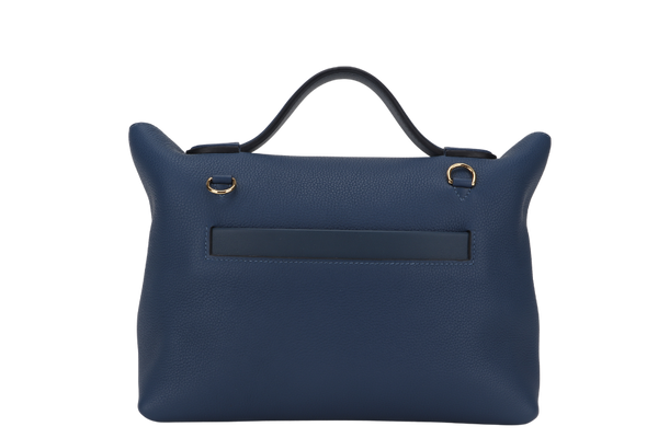 HERMES 24-24 29CM DEEP BLUE TAURILLON MAURICE VEAU SWIFT LEATHER GOLD HARDWARE STAMP Z (2021)  WITH STRAP, DUST COVER AND BOX