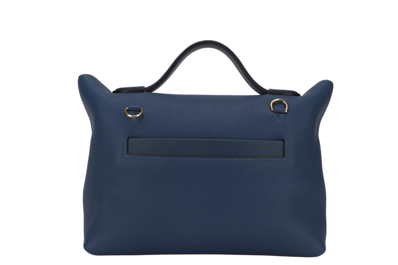 HERMES 24-24 29CM DEEP BLUE TAURILLON MAURICE VEAU SWIFT LEATHER GOLD HARDWARE STAMP Z (2021)  WITH STRAP, DUST COVER AND BOX