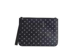 LOEWE MADRID ISLA CLUTCH BLUE MONOGRAM BLACK CALFSKIN - PIEL VACUNO & PALLADIUM HARDWARE (061402) WITH DUST COVER AND BOX