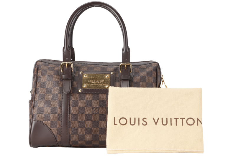 LOUIS VUITTON BERKELEY EBENE DAMIER COATED CANVAS (N52000) GOLD HARDWARE WITH DUST COVER