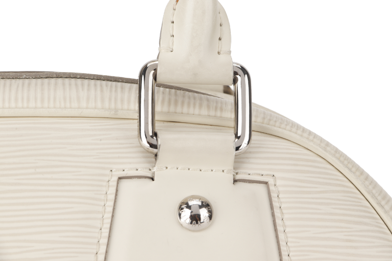 LOUIS VUITTON BOWLING MONTAIGNE PM (M6932J) WHITE EPI LEATHER SILVER HARDWARE WITH DUST COVER