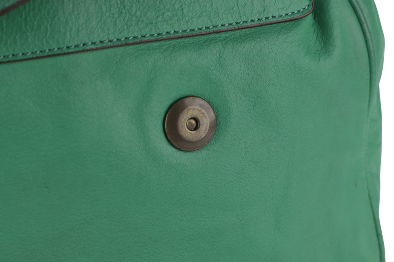 MULBERRY ALEXA 2 WAY SHOULDER BAG LARGE GREEN LEATHER GOLD HARDWARE (5167571) WITH LONG STRAP AND DUST COVER