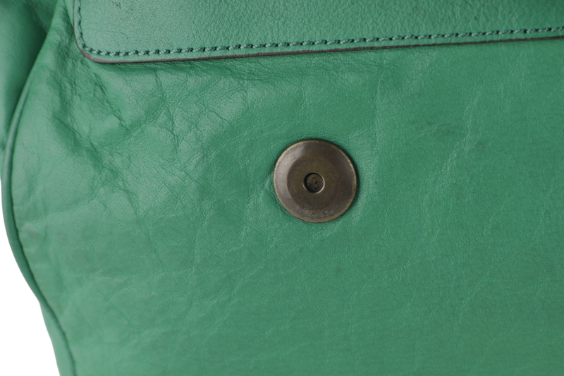 MULBERRY ALEXA 2 WAY SHOULDER BAG LARGE GREEN LEATHER GOLD HARDWARE (5167571) WITH LONG STRAP AND DUST COVER