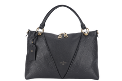 LOUIS VUITTON "V" TOTE MM (M44421) BLACK EMPREINTE LEATHER GOLD HARDWARE WITH STRAP