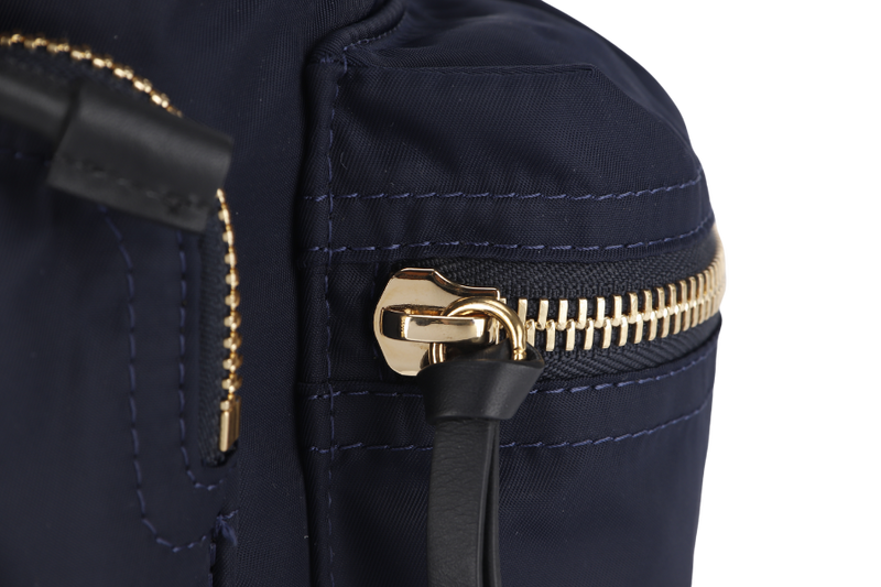 BURBERRY RUCKSACK BACKPACK NAVY BLUE NYLON GOLD HARDWARE WITH DUST COVER