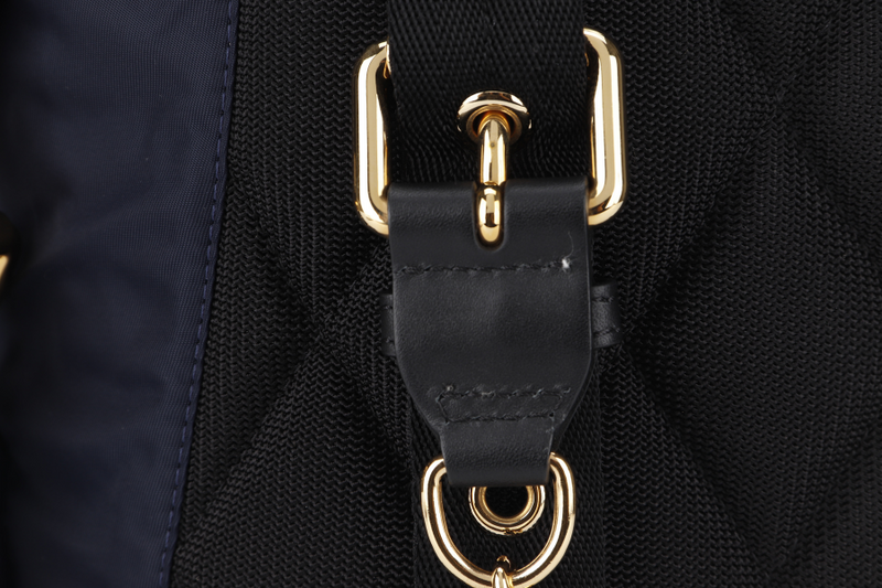 BURBERRY RUCKSACK BACKPACK NAVY BLUE NYLON GOLD HARDWARE WITH DUST COVER