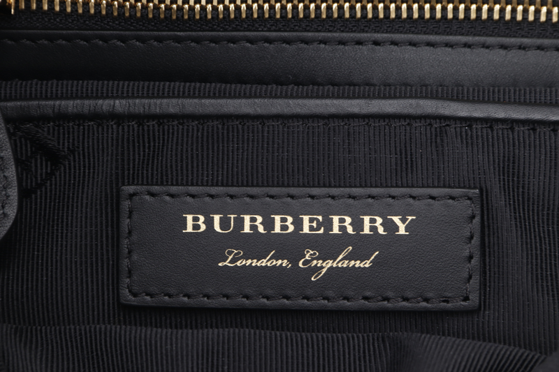 BURBERRY RUCKSACK BACKPACK NAVY BLUE NYLON GOLD HARDWARE WITH DUST COVER