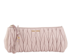 MIU MIU NAPPA MATELASSE WRISTLET PINK LEATHER GOLD HARDWARE NO DUST COVER