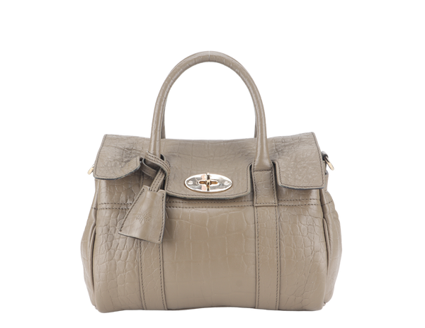 MULBERRY BAYSWATER SMALL SATCHEL BROWN LEATHER GOLD HARDWARE WITH STRAPS NO DUST COVER