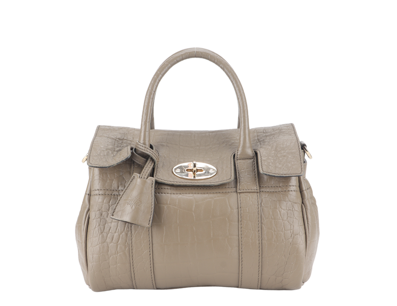MULBERRY BAYSWATER SMALL SATCHEL BROWN LEATHER GOLD HARDWARE WITH STRAPS NO DUST COVER