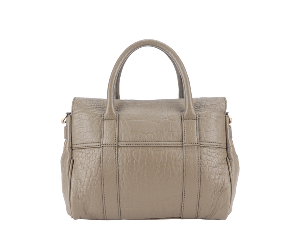 MULBERRY BAYSWATER SMALL SATCHEL BROWN LEATHER GOLD HARDWARE WITH STRAPS NO DUST COVER