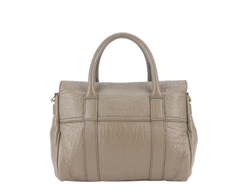 MULBERRY BAYSWATER SMALL SATCHEL BROWN LEATHER GOLD HARDWARE WITH STRAPS NO DUST COVER