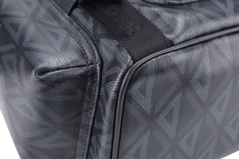 CHRISTIAN DIOR HIT THE ROAD DIAMOND BACKPACK (16-BO-0272) LARGE BLACK CANVAS BLACK HARDWARE WITH CARD