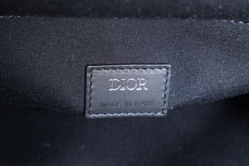 CHRISTIAN DIOR HIT THE ROAD DIAMOND BACKPACK (16-BO-0272) LARGE BLACK CANVAS BLACK HARDWARE WITH CARD
