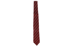 SAINT LAURENT (YSL) MAROON MONOGRAM SILK TIE