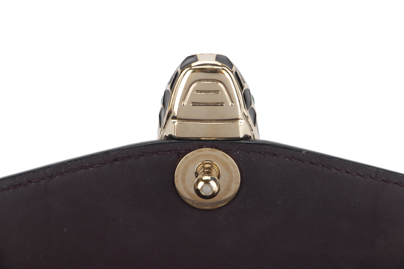 BVLGARI SERPENTI FOREVER (EK.D16.281230) CROSS BODY DARK BROWN LEATHER GOLD HARDWARE WITH MIRROR AND DUST COVER