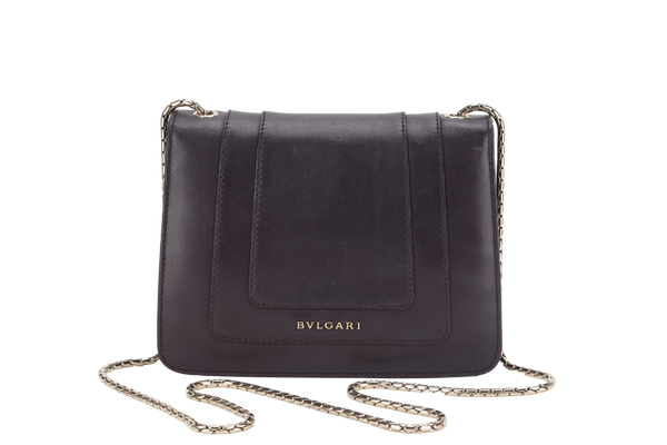 BVLGARI SERPENTI FOREVER (EK.D16.281230) CROSS BODY DARK BROWN LEATHER GOLD HARDWARE WITH MIRROR AND DUST COVER