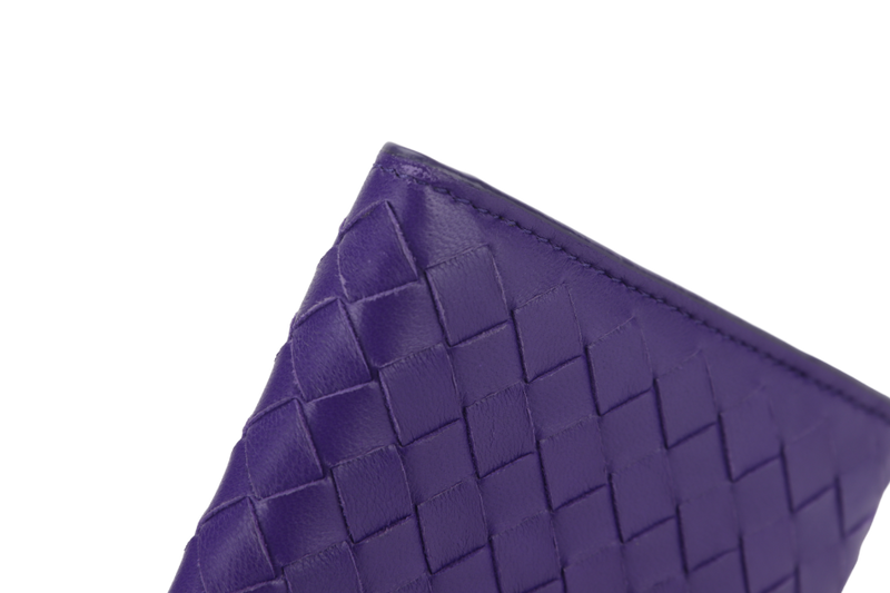 BOTTEGA VENETA INTRECCIATO PURPLE LONG ZIP WALLET (B04797185N) LEATHER WITH DUST COVER