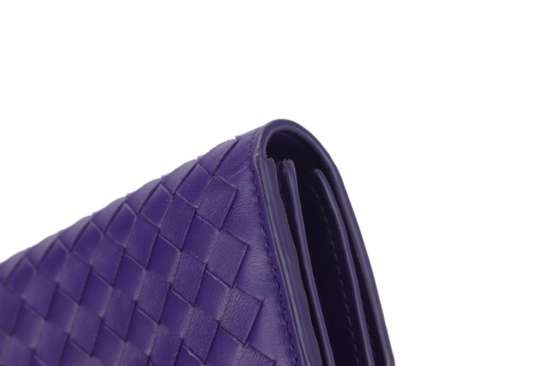 BOTTEGA VENETA INTRECCIATO PURPLE LONG ZIP WALLET (B04797185N) LEATHER WITH DUST COVER