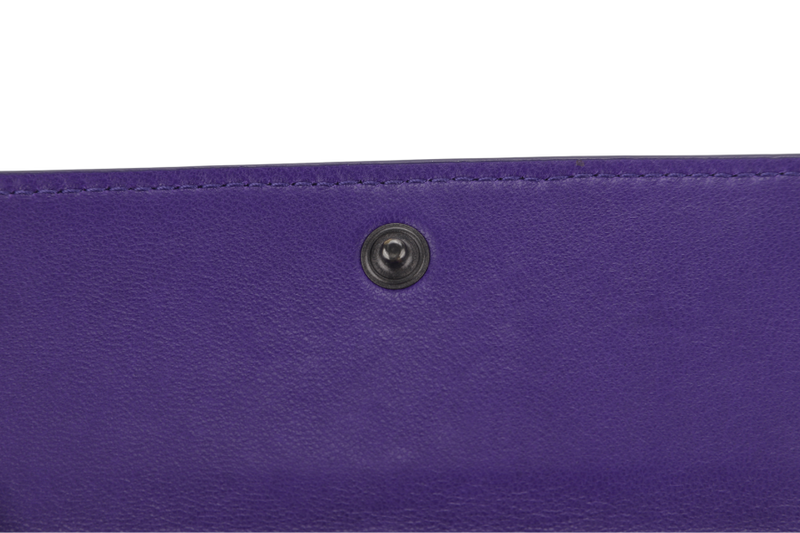 BOTTEGA VENETA INTRECCIATO PURPLE LONG ZIP WALLET (B04797185N) LEATHER WITH DUST COVER