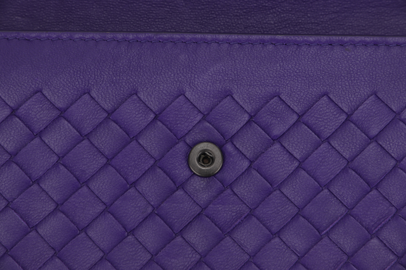 BOTTEGA VENETA INTRECCIATO PURPLE LONG ZIP WALLET (B04797185N) LEATHER WITH DUST COVER