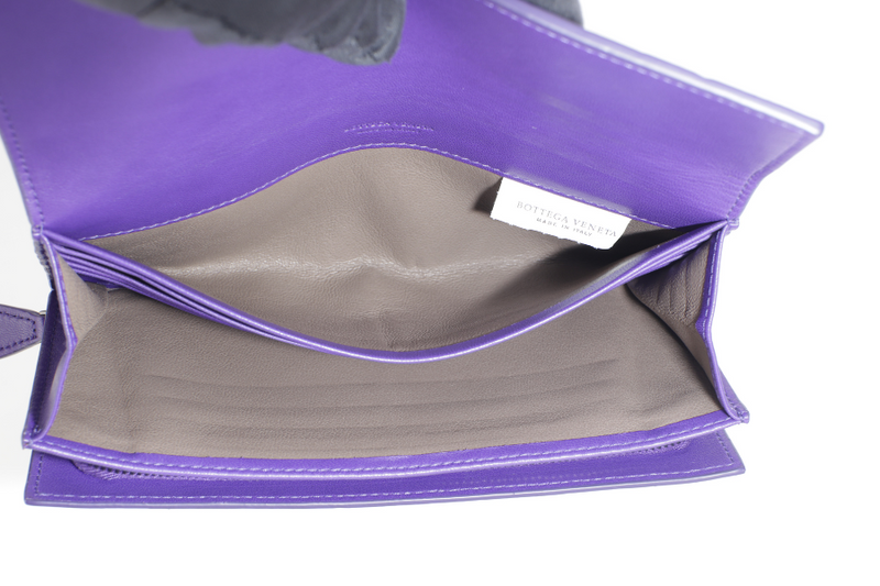 BOTTEGA VENETA INTRECCIATO PURPLE LONG ZIP WALLET (B04797185N) LEATHER WITH DUST COVER