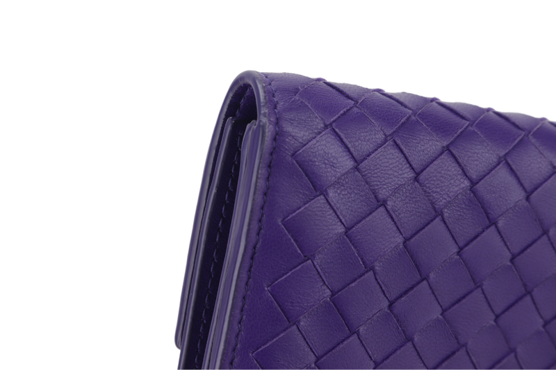 BOTTEGA VENETA INTRECCIATO PURPLE LONG ZIP WALLET (B04797185N) LEATHER WITH DUST COVER