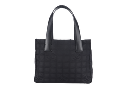 CHANEL TRAVEL LINE VINTAGE MEDIUM (8912xxxx) BLACK NYLON TOTE BAG