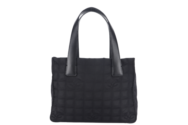 CHANEL TRAVEL LINE VINTAGE MEDIUM (8912xxxx) BLACK NYLON TOTE BAG